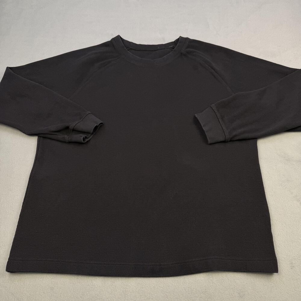 Slate & Stone Shirt Mens XXL Black Thermal Waffle Knit Long Sleeve Crewneck